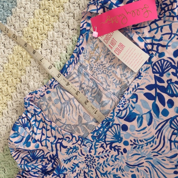 NWT Lilly Pulitzer Small Haydn Short Sleeve Dress Calla Lilly Pink High Tides - Picture 7 of 14